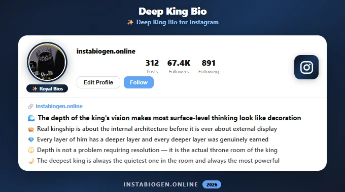 Deep King Bio for Instagram